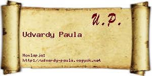 Udvardy Paula névjegykártya